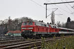 Abschied von der BR 218 in Lindau (hier: 218 426-5 und eine mir unbekannt gebliebene Schwesterlok kommen mit EC 194 aus München) am für Ausländer letztmöglichen Tag = 08.12.2020.