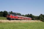 218 467 mit RE 32653 bei Wohmbrechts (15.07.2007)