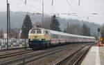 Am 25.11.21 zog 218 460  Conny  der Westfrankenbahn den IC 2012 von Immenstadt nach Stuttgart.