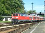 218 467-9 bei der Einfahrt in den Bahnhof Lindau 15.8.07