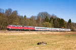 218 416+141 mit IC2012 Oberstdorf-Dortmund am 08.03.2022 zwischen Ebersbach und Reichenbach.