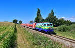 218 443 mit einer RB am 14.08.2022 bei Weidenbach.