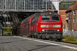 D-DB 218 429-9 fuhr am 26.04.2026 mit ihrer Wagengarnitur in die Abstellung des Lübecker Hbf (AL). Zuvor kam sie mit dem RE 2 (RE 56862) aus Bad Kleinen (WK) nach Lübeck Hbf (AL).