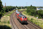 Seit Anfang Juni ist wieder eine Dosto-Garnitur samt 218 auf der pf�lzischen Maximiliansbahn unterwegs.