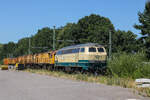 218 460-4  Conny  steht mit einem SPENO Schleifzug in Rohrbach.