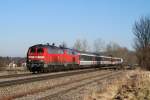 218 437 und 218 400 mit EC 194 bei Epfenhausen (23.01.2008)