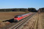 218 344 mit RE 32610 bei Schwabhausen (23.01.2008)