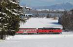 218 223 mit RB 32611 bei Hopfen am See (06.03.2008)