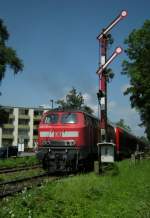 218 439-8 mit IRE 4232 nach Stuttgart beim Einfahrsignal Abzw.