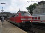 218 499-2 vor dem Regionalzug nach Hamburg Altona, ausfahrt Hamburg, am 08.08.08 Hamburg