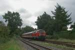 218 106-3 passiert am 29.08.2008 mit einer RB nach Flensburg Neuwittenbek.