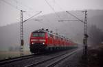 9x 218 fahren am 21.12.08 auf der Nord-Sd-Strecke bei Einbeck-Salzderhelden in die neue Heimat Kempten.