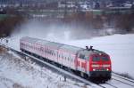 218 451 bei Goslar-Bassgeige, in wenigen Minuten wird sie den Bahnhof Goslar erreichen.