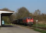 218 407-5 am 12.04.2009 mit einem Ostersonderzug des VVM nach Kiel Hbf in Probsteierhagen.