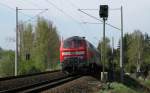 218 435-6 schiebt am 17.04.09 den IC 2327 Puttgarden - Passau Hbf durch Reinfeld (Holst.).