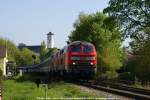 218 405 und 218 xxx erreichen mit dem EC 196 aus Mnchen in Krze den Inselbahnhof Lindau Hbf, von wo es per SBB Re 421 weiter nach Zrich HB geht.
Abzw. Lindau-Aeschach 24.04.09