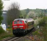 RE 4807 (Mannheim Hbf-Heilbronn Hbf) mit Schublok 218 484-4 bei der Durchfahrt Grombach 16.4.09