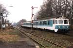 218 136-0 mit RE 10220 Langenberg-Borken auf Bahnhof Deuten am 5-2-2000. Bild und scan: Date Jan de Vries.