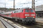 Eine meiner Wunsch-218er konnte ich am 26.10.2009 im Ulmer Hbf mit einem Regionalzug ins Allgu am Haken aufnehmen.