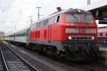 218 490-1 mit einem Eurocity nach Prag in Nrnberg Hbf am 06.07.09