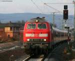 218 478-6 mit der RB 18993 (Ludwigshafen(Rh)Hbf-Sinsheim(Elsenz))  bei der Einfahrt Meckesheim 12.12.09