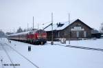 218 447 steht mit dem Schlerzug am ex Gterbahnhof von Goslar (2.1.10)