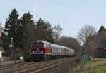 218 387-9 mit RE 12077 (Kln Deutz - Trier Hbf) am 5. April 2010 in Kall.