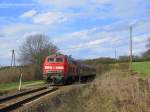 DB 218 408-3 mit der RB 12639 von Emmelshausen nach Boppard Hbf, am Hp Ehr; 02.04.2010