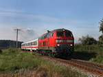 Die 218 403 am 18.09.2010 mit dem IC Rottalerland unterwegs bei Frstenzell.