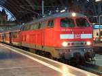 DB 218 479 wartet am 29.10.2010 auf ihre Abfahrt aus Frankfurt Hbf.