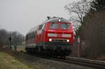 218 208 mit der RB23 von Euskirchen nach Bonn am 24.01.2011 kurz vor Rheinbach.