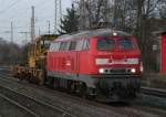 218 261 der Bahnbaugruppe am 7.2.11 in Ratingen-Lintorf