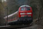 Die 218 208-7 fuhr am 15.02.2011 aus Kreuzweingarten aus.