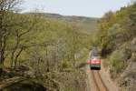 Die 218 412-5 zog am 10.04.2011 ihre RB von Boppard Hbf nach Boppard Buchholz.