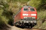 Die 218 412-5 schob am 10.04.2011 ihre RB von Boppard Buchholz nach Boppard Hbf.