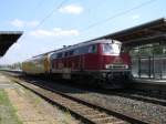 Baureihe 218 387-9 im Bahnhof Flieden am 25.04.2011.