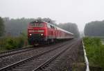 218 409-1 hat am 1. Mai die Ehre, den ersten Radexpress Bodensee des Jahres 2011 zu von Ulm nach Lindau zu ziehen, bei Brugg