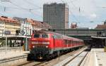 218 462-0 mit dem RE 57452 (Mnchen HBf-Kaufbeuren) im Startbf 4.6.11