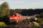 218 422-4 und 445-6 mit dem EN 13466 (Budapest-Keleti pu-Zrich HB) bei Bodolz 11.8.11