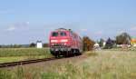 Den Halt in Glauburg-Glauberg hat 218 449-7 am 1.9.2011 soeben hinter sich gelassen und fhrt nun mit sattem TB11-Sound Frankfurt Hbf entgegen.