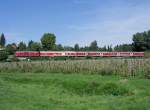 Am Erlebnistag des Bodensee-Oberschwaben-Verkehrsverbundes (bodo) fuhr auch der Erlebnis-Ringzug Bodensee - Oberschwaben - Allgu - Bodensee. Am 11.09.2011 wurde der Ringzug Friedrichshafen - Aulendorf - Kilegg - Wangen - Lindau - Friedrichshafen bei Lindau-Aeschach fotografiert.