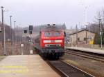 218 101-4 fhrt mit einer RegionalBahn von Halberstadt nach Halle (Saale) Hbf in den Sandersleben ein.