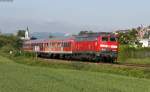 218 481-0 mit dem RE 20713 (Basel Bad Bf-Erzingen(Baden)) bei Laufenburg 17.5.12