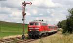 218 481-0 mit dem RE 22304 (Rottweil-Neustadt(Schwarzw) bei Dggingen 22.7.12