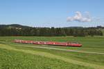 218 458 mit RE 57507 am 27.08.2012 bei Weizern-Hopferau.