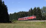 218 487-7 mit dem RE 22304 (Neustadt(Schwarzw)-Rottweil) bei Schwenningen 25.8.12