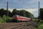 218 445-5 mit einer Regionalbahn in Mnchen-Riem am 19.07.2012