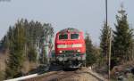 218 434-9 mit dem IRE 3220 (Ulm Hbf-Neustadt(Schwarzw) bei Hausen vor Wald 1.4.13