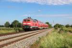 218 414-1 mit dem RE 18848 (Wissembourg - Koblenz Hbf) bei Edesheim (Pfalz) am 16.06.13