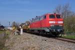 DB/Hochrheinbahn: Schienentransport mit 218 139-4 bei Wilchingen-Hallau am 24.